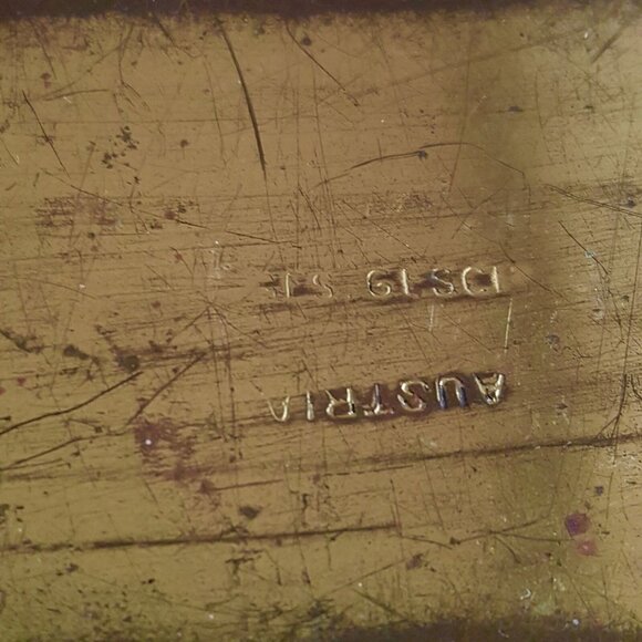 Antique Ges Gesch Austria Bronze Metal Stamp Box Trinket Pill Box 3 Slots - Picture 6 of 6